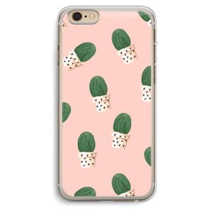 Cactusprint roze: iPhone 6 Plus / 6S Plus Transparant Hoesje