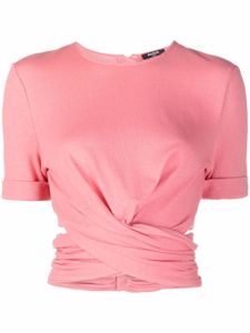 Balmain t-shirt à détail torsadé - Rose