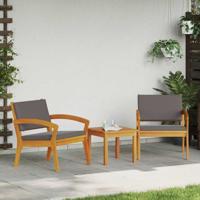 Bistroset met kussen 3 pcs Bruin Polyester