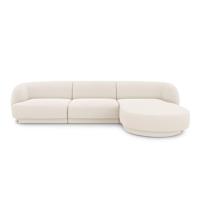 Haluta - 3.5-zits hoekbank Bobby - 259x155x74 - Bouclé