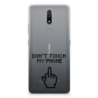 Nokia 2.4 Silicone-hoesje Finger Don't Touch My Phone - thumbnail