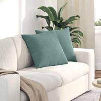 Sofa Kussens 2 pcs Zeegroen 50 x 50 cm Katoen Stof Sofa Kussens 2 pcs Zeegroen 50 x 50 cm Katoen Stof