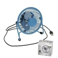 Bureau ventilator - mini - blauw - op USB - 15 cm - verkoeling - zomer