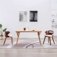 Eetkamerstoelen 2 st gebogen hout en kunstleer crmekleurig