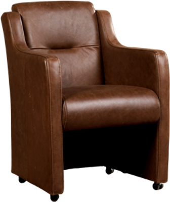 Bruine leren landelijke eetkamerfauteuil Mass - Vintage Leer Brown (bruin leer)