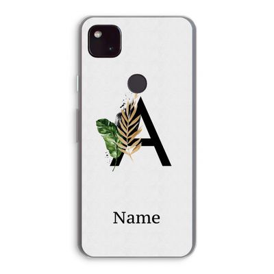 Charcoal Flora: Google Pixel 4a 5G Transparant Hoesje