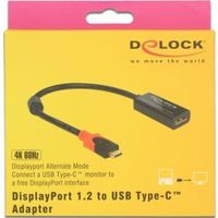 DeLOCK 63928 video kabel adapter 0,2 m USB Type-C DisplayPort 20 pin Zwart, Rood - thumbnail