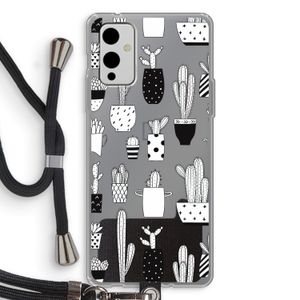 Cactusmotief: OnePlus 9 Transparant Hoesje met koord