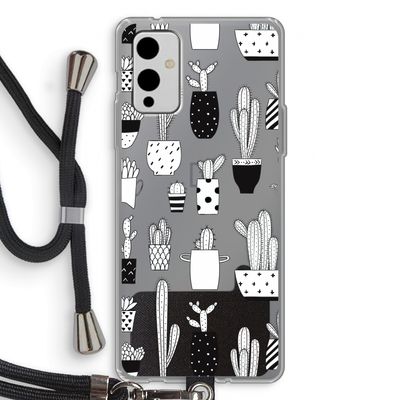 Cactusmotief: OnePlus 9 Transparant Hoesje met koord