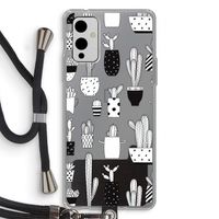 Cactusmotief: OnePlus 9 Transparant Hoesje met koord