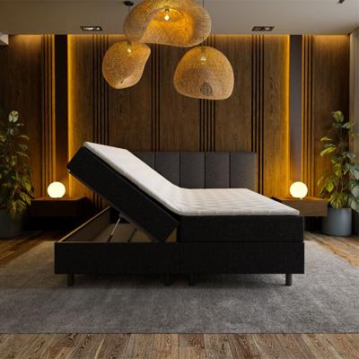 Boxspring Met Opbergruimte Wide 180x210 Cm Zwart Koudschuim Topper (10 Cm) Met Opbergruimte Nova Spring - Dekbed-Discounter.nl