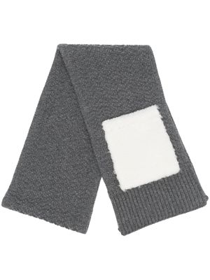 Thom Browne écharpe en maille nervurée - Gris