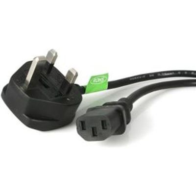 StarTech.com 3 m VK computervoedingskabel 3-pins netkabel C13-naar-BS-1363
