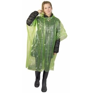 Limegroene poncho met capuchon voor volwassenen