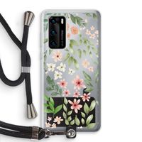Botanical sweet flower heaven: Huawei P40 Transparant Hoesje met koord