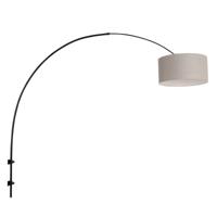 Steinhauer Wand BooglampSparkled zwart met taupe lampenkap - 8137ZW