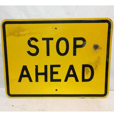 Stop Ahead Straat Bord - Origineel