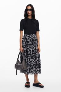 Gecombineerde midi-jurk - BLACK - XS