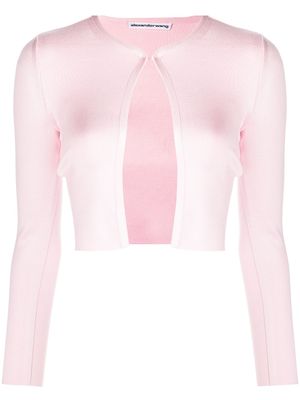 Alexander Wang cardigan crop à col rond - Rose