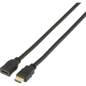 SpeaKa Professional SP-7870532 HDMI-kabel HDMI Verlengkabel HDMI-A-stekker, HDMI-A-bus 2.00 m Zwart 4K UHD, Audio Return Channel (ARC), Vergulde steekcontacten