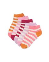HEMA Kinder enkelsokken strepen - 5 paar roze (roze)