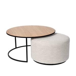 Atmooz Salontafel Rond Emir (incl Poef) Ø 60cm Naturel