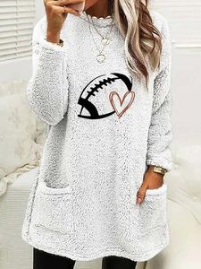 Loose Casual Crew Neck Heart/Cordate Sweatshirt