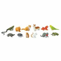 Plastic speelgoed figuren huisdieren 12 stuks   - - thumbnail