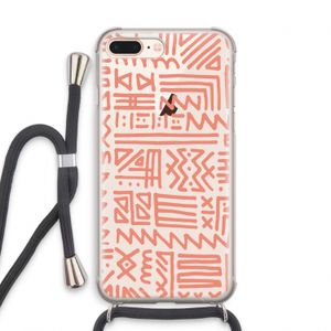 Marrakech Pink: iPhone 8 Plus Transparant Hoesje met koord