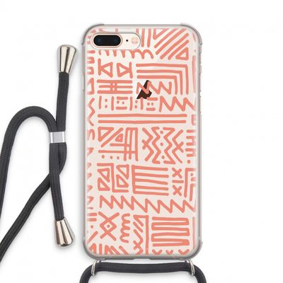 Marrakech Pink: iPhone 8 Plus Transparant Hoesje met koord