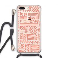 Marrakech Pink: iPhone 8 Plus Transparant Hoesje met koord