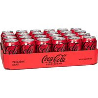 Coca-Cola Zero frisdrank, fat blik van 33 cl, pak van 24 stuks