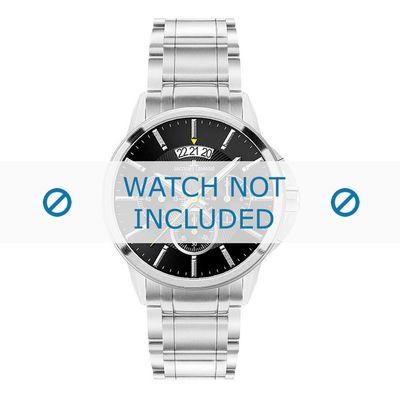 Jacques Lemans horlogeband 1-1542D Staal Zilver