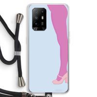 Pink panty: Oppo A95 5G Transparant Hoesje met koord