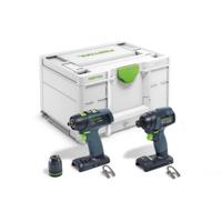 Festool TID 18 Basic-Set T18 Accu combiset 2-delig (TID 18 + T18+3) 18V Basic Body in Systainer - 578813