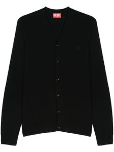 Diesel cardigan K-Zannis à logo brodé - Noir