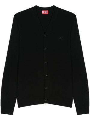 Diesel cardigan K-Zannis à logo brodé - Noir