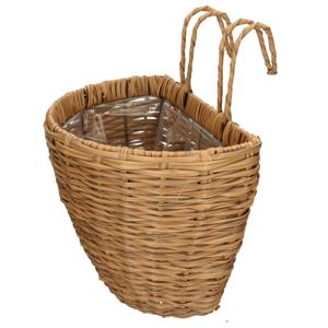 Balkonmand/plantenmand/plantenbak bruin rotan 38 cm