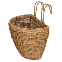 Balkonmand/plantenmand/plantenbak bruin rotan 38 cm