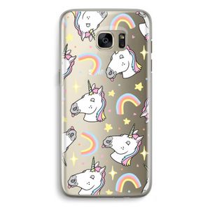 Rainbow Unicorn: Samsung Galaxy S7 Edge Transparant Hoesje