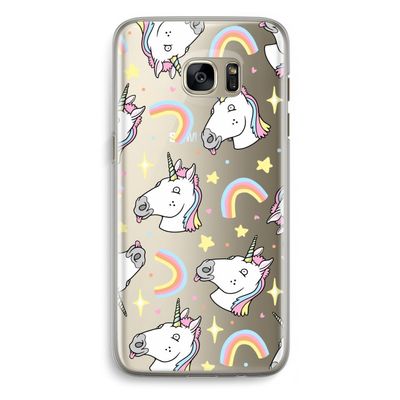 Rainbow Unicorn: Samsung Galaxy S7 Edge Transparant Hoesje