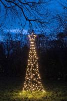 Boom met ster op paal 236led flash classic warm ip44 trafo met timer d70h200 cm - Annas collection