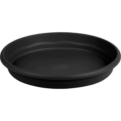 Opvangbord - zwart - kunststof - D16 cm - onderschaal/opvangbord