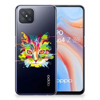 OPPO Reno4 Z | A92s Telefoonhoesje met Naam Cat Color - thumbnail