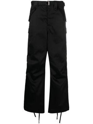 sacai pantalon droit à poches cargo - Noir