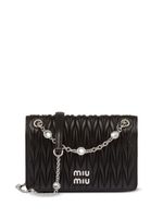 Miu Miu sac à bandoulière en cuir - Noir