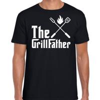 The Grillfather bbq - barbecue cadeau t-shirt - zwart - voor heren - vaderdag
