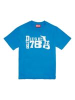 Diesel Kids t-shirt en coton à logo imprimé - Bleu