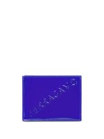 Ferragamo porte-cartes en cuir à logo embossé - Bleu