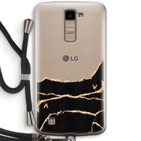 Gouden marmer: LG K10 (2016) Transparant Hoesje met koord